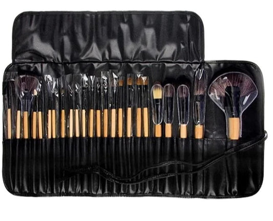 24 Pcs Bobbi Brown Makeup Brush Set With Leather Pouch