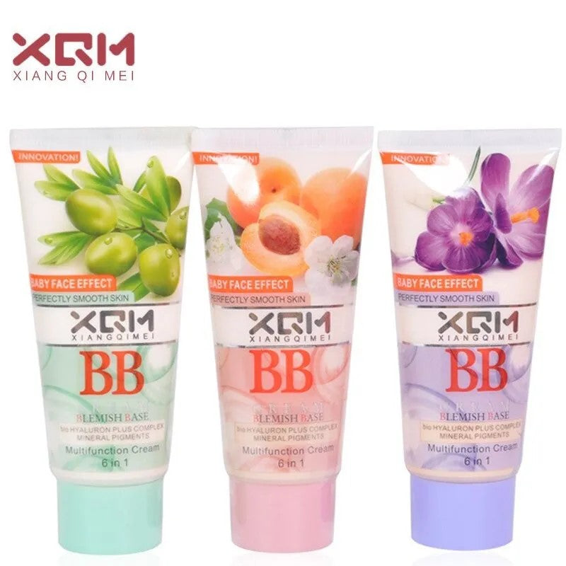 XQM BB Cream Blemish Base 6 in 1 Multifunction Cream (3 varient) peach,olive,purple rose