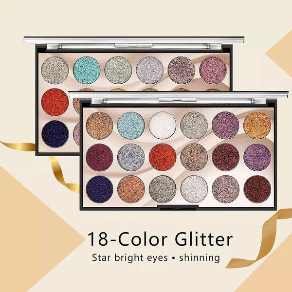 MISS ROSE 18-COLOR GLITTER EYE SHADOW PALLETE