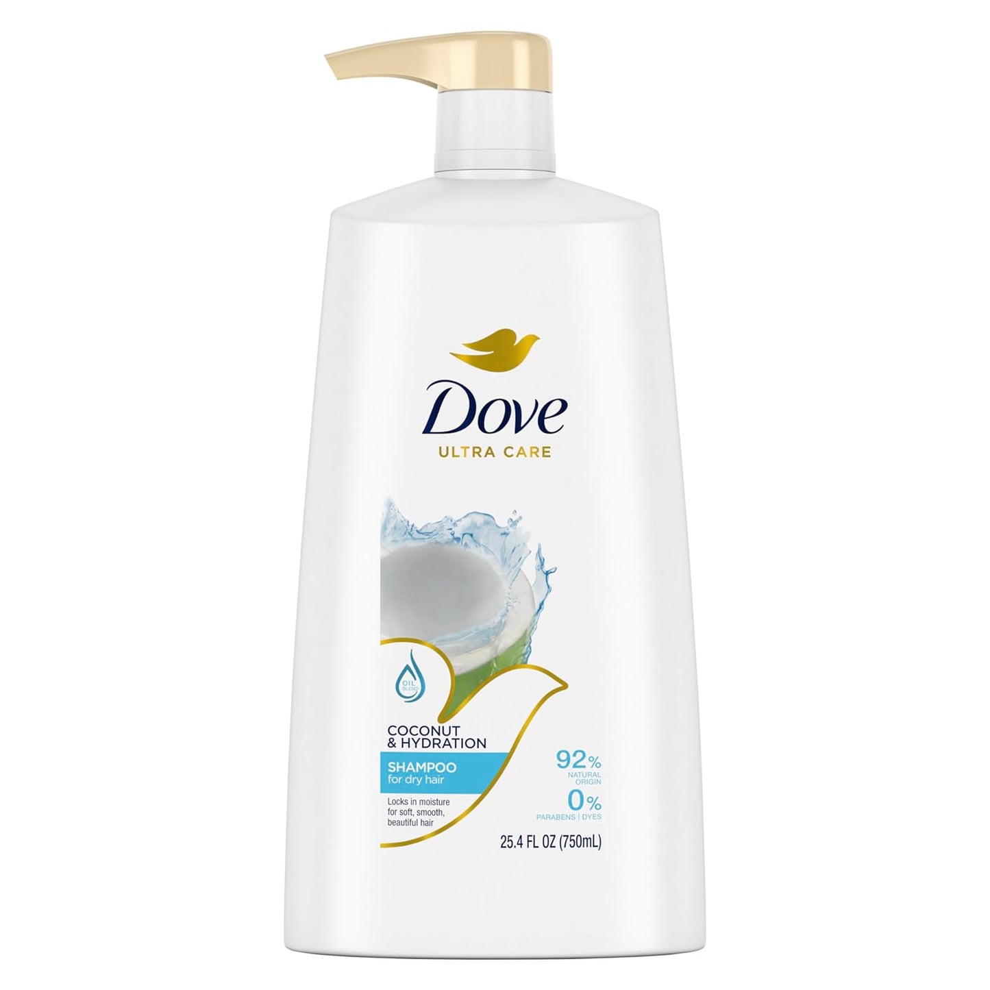 Dove coconut & hydration  shampoo pump  747 ML