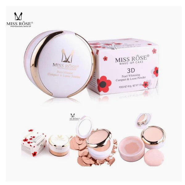 MISS ROSE 3D PEARL WHITENING COMPACT POWDER AND LOOSE POWDER