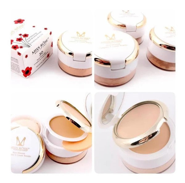 MISS ROSE 3D PEARL WHITENING COMPACT POWDER AND LOOSE POWDER