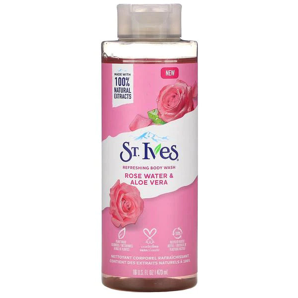 ST.IVES BODY WASH ROSE WATER & ALOE VERA 473 ML