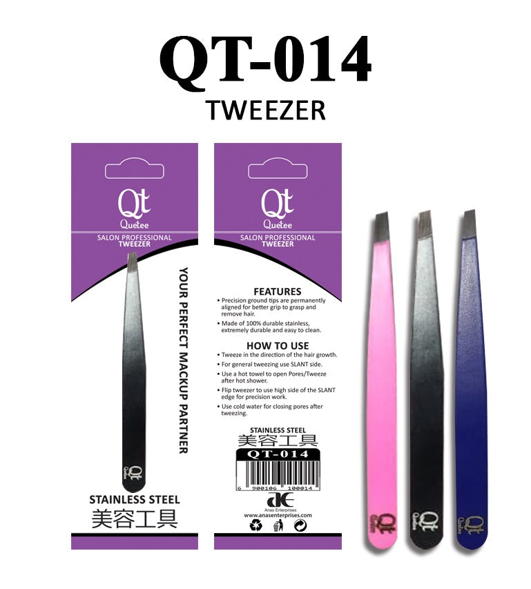 Quetee saloon Professional tweezer  stainless steel