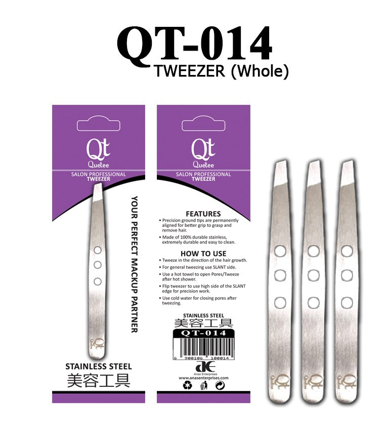 Quetee saloon Professional tweezer  stainless steel