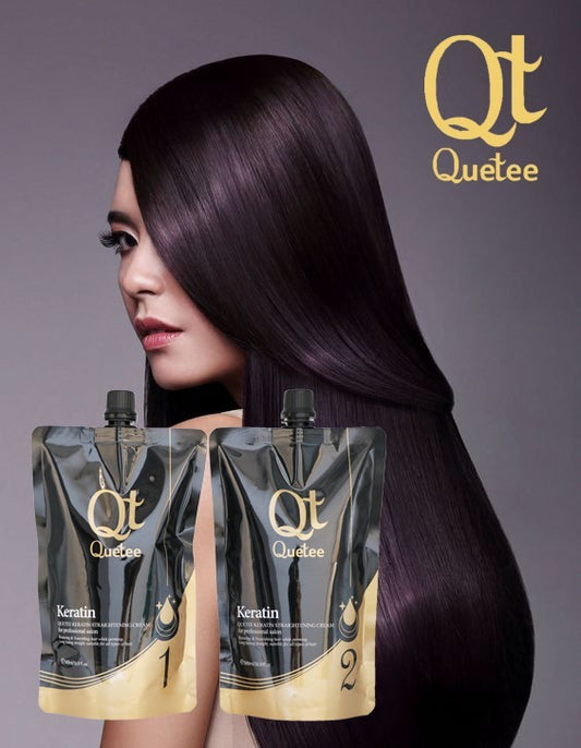 QUETEE PROFESSIONAL WHITE KERATIN COMPLEX NEUTRALIZER HAIR REBONGDING CREAM SET