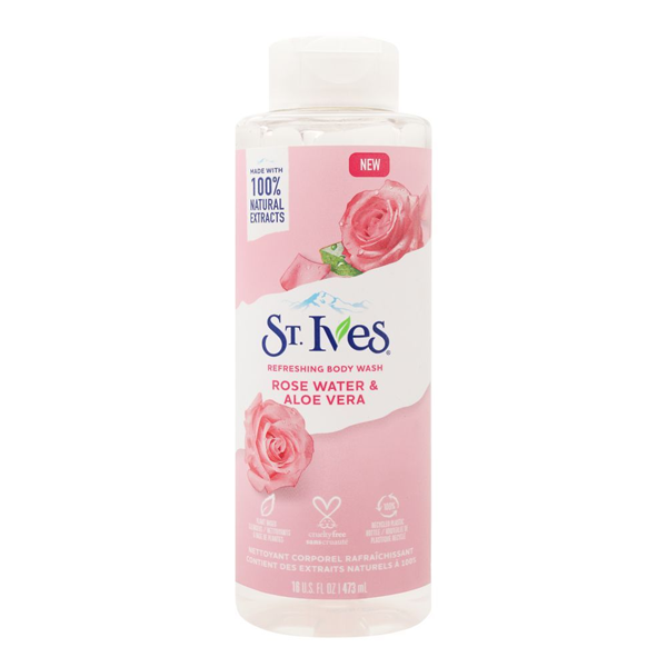 St. ives REFRESHING BODY WASH ROSE WATER AND ALOE VERA 16oz - 473ml freeshipping - thehimherstore