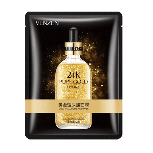 VENZEN 24K Gold Hyaluronic Acid facial masks Anti-Aging Moisturizing Oil-control face mask women beauty and health