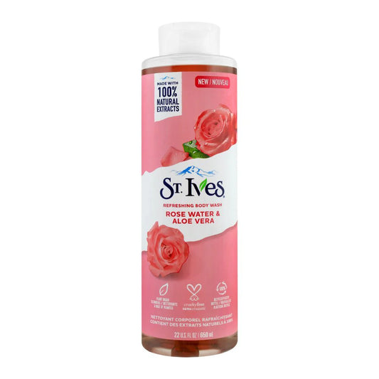 ST.IVES BODY WASH ROSE WATER & ALOE VERA 650 ML