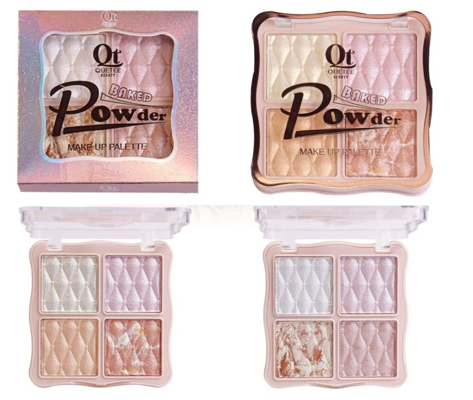 Quetee 4 in 1 baked powder makeup kit