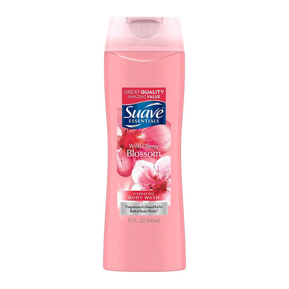 Suave Essentials Hydrating Body Wash, Wild Cherry Blossom. 443ml