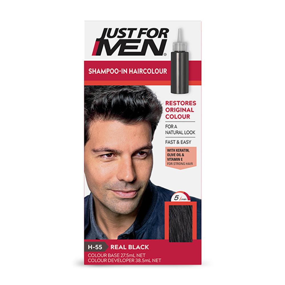 Just For Men - Shampoo-In Haircolour - Real Black freeshipping - thehimherstore