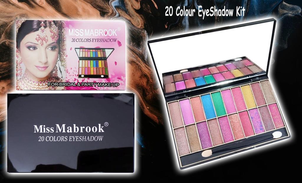 Miss Mabrook 20 Colours Eye Shadow Kit Terracotta Matte, Glitter, Velvet Shades